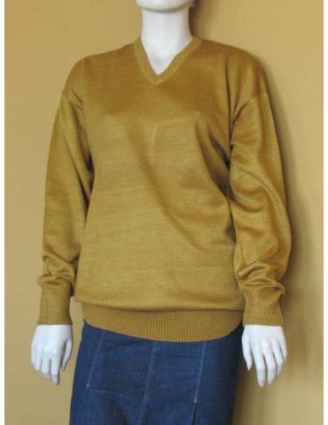 Vintage 80's Women's V-Neck Sweater - Yellow Green