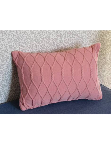 Twisted Cable Cushion - Pink