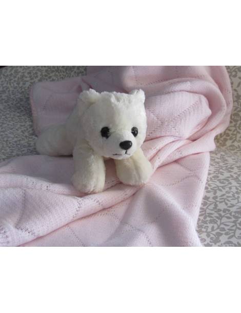 Diamond Knit Baby Blanket - Pink