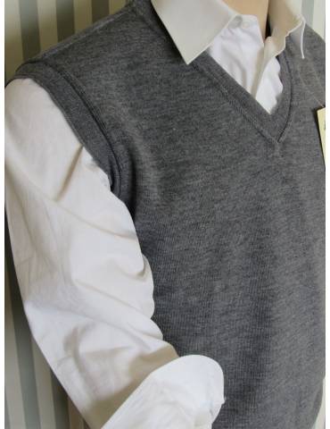 Men's V-Neck Sleeveless Sweater - Grey