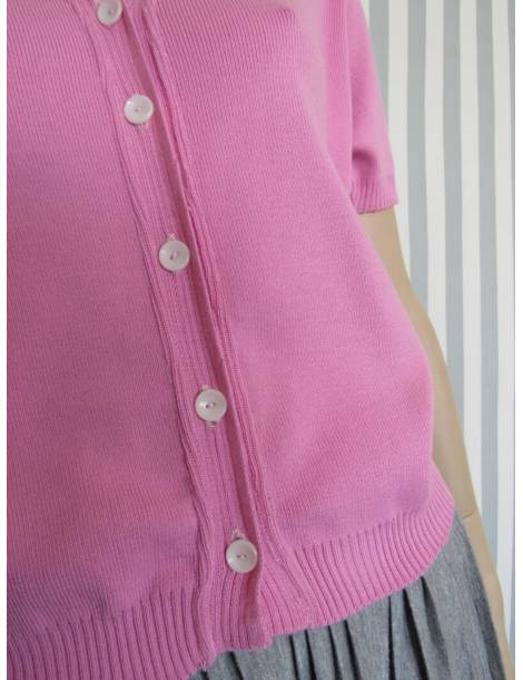 V-Neck Knit Top - Pink