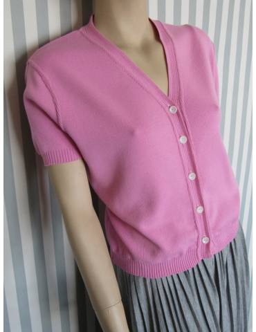 V-Neck Knit Top - Pink