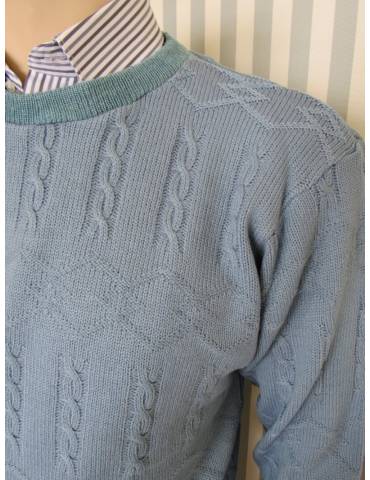 Cable Knit Pullover - Baby Blue