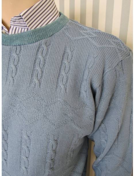 Cable Knit Pullover - Baby Blue