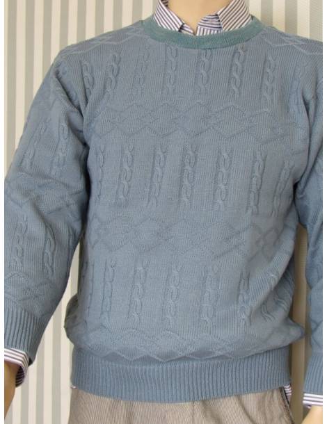 Cable Knit Pullover - Baby Blue