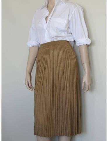 Knit Pleated Skirt - Golden Beige