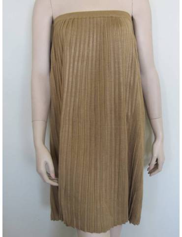 Knit Pleated Skirt - Golden Beige