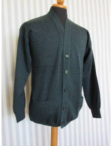 Men's Knit V-Neck Cardigan - Green