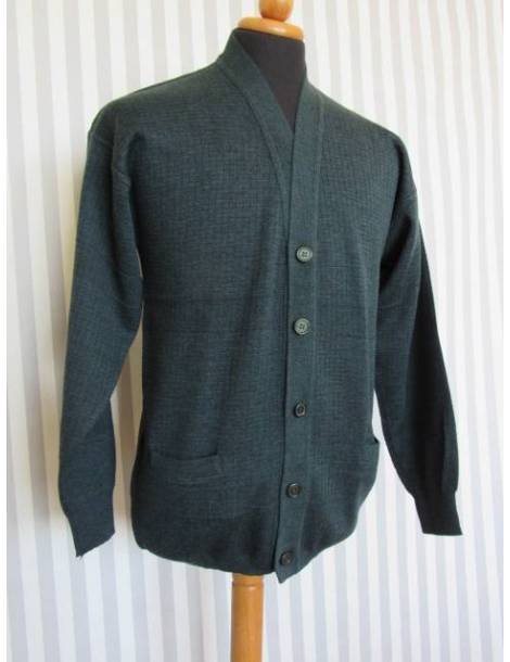 Men's Knit V-Neck Cardigan - Green