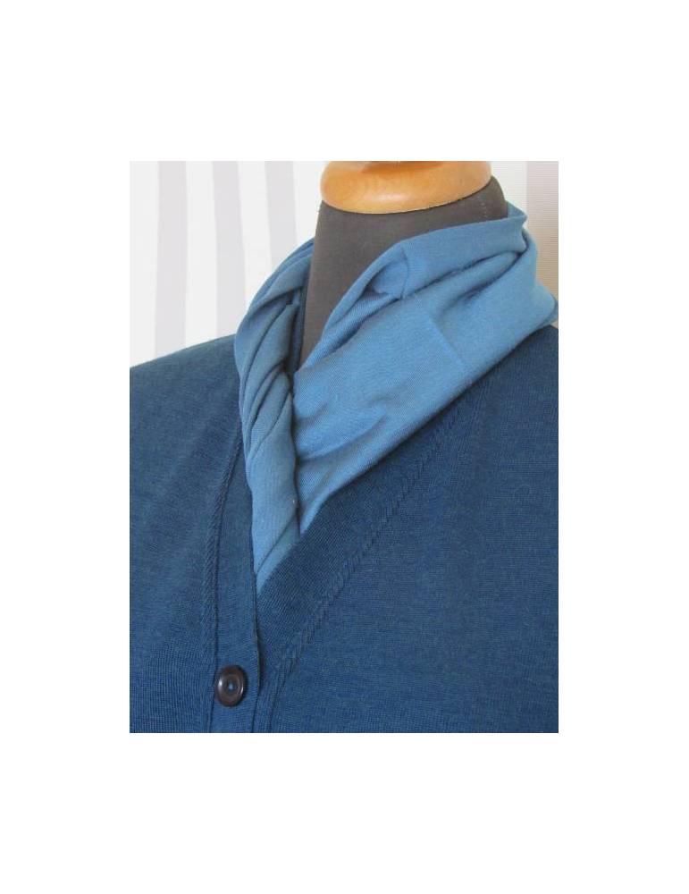 Knitted Cardigan with Pockets - Blue